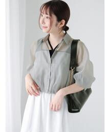 Te chichi TERRASSE（テチチテラス）の「バルーンヘムクロップドシャツ（シャツ/ブラウス）」