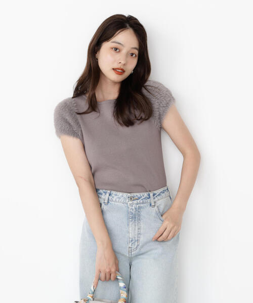 PROPORTION BODY DRESSING(プロポーションボディドレッシング)の「<ハンドウォッシャブル>ドッキングスリーブニット / 1215270800(ニット/セーター・レディース・ブラウン/ホワイト系その他/グレー・FREE)」の19枚目の写真