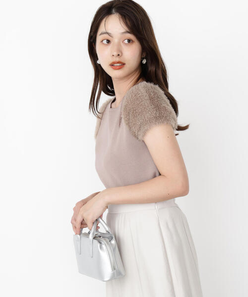 PROPORTION BODY DRESSING(プロポーションボディドレッシング)の「<ハンドウォッシャブル>ドッキングスリーブニット / 1215270800(ニット/セーター・レディース・ブラウン/ホワイト系その他/グレー・FREE)」の6枚目の写真