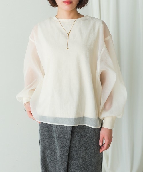 Bou Jeloud（ブージュルード）の「シアーレイヤードプルオーバー（その他トップス・レディース・ブラック/イエロー・38）」の3枚目の写真