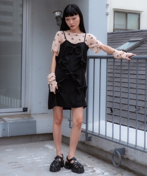 ハニーミーハニー セール】big ribbon camisole one-piece（ワンピース）｜HONEY