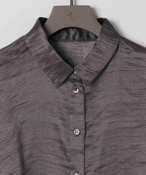 eL(エル)の「【eL】Sheer Stripe Shirts/497242(シャツ/ブラウス・レディース・ブラック/ホワイト・FREE)」の17枚目の写真