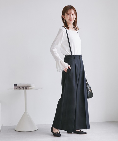 ROPE' PICNIC（ロペピクニック）の「フレアシルエットサスペンダー付きパンツ（その他パンツ・レディース・ネイビー・38/36）」の3枚目の写真