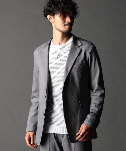 ヘリンボンハイストレッチセットアップジャケット（その他アウター