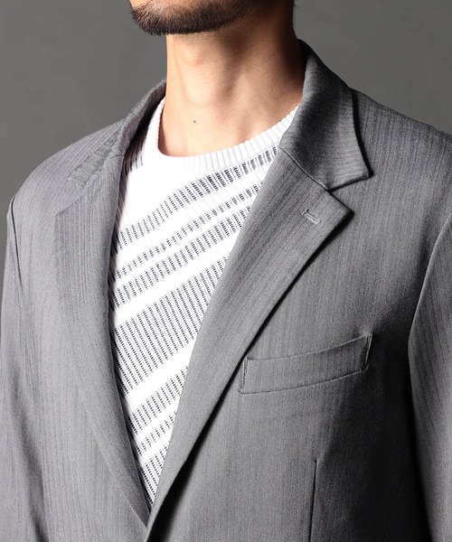 NICOLE CLUB FOR MEN（ニコルクラブフォーメン）の「ヘリンボンハイストレッチセットアップジャケット（その他アウター・メンズ・ネイビー/ブラック/チャコール・LARGE/X-LARGE/MEDIUM）」の7枚目の写真