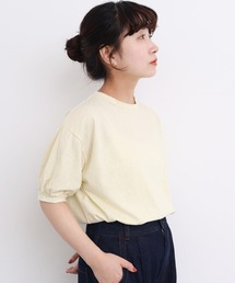 カラフルネップ天竺 パフ袖Tシャツ