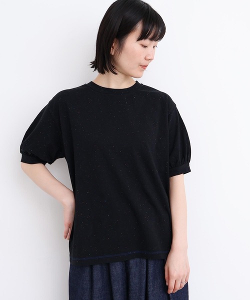 l'atelier du savon(アトリエドサボン)の「カラフルネップ天竺 パフ袖Tシャツ(Tシャツ/カットソー・レディース・イエロー/オフホワイト/ブラック・FREE)」の3枚目の写真