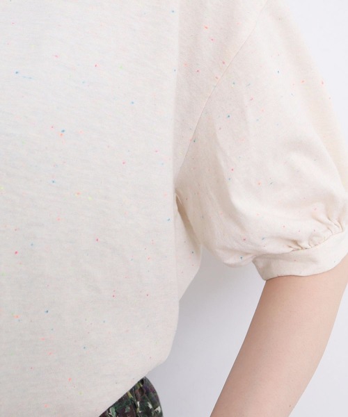 l'atelier du savon(アトリエドサボン)の「カラフルネップ天竺 パフ袖Tシャツ(Tシャツ/カットソー・レディース・イエロー/オフホワイト/ブラック・FREE)」の12枚目の写真