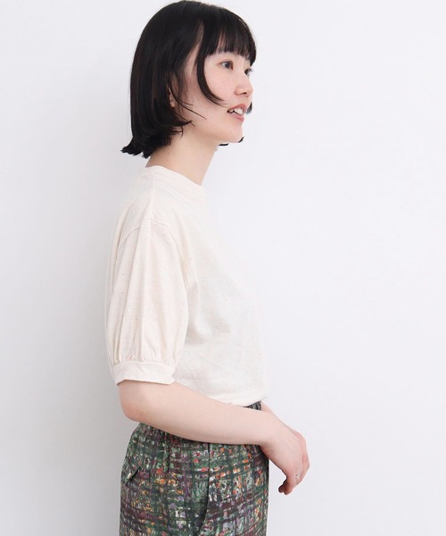 l'atelier du savon(アトリエドサボン)の「カラフルネップ天竺 パフ袖Tシャツ(Tシャツ/カットソー・レディース・イエロー/オフホワイト/ブラック・FREE)」の9枚目の写真