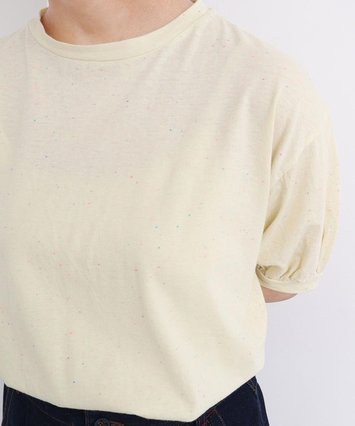 l'atelier du savon(アトリエドサボン)の「カラフルネップ天竺 パフ袖Tシャツ(Tシャツ/カットソー・レディース・イエロー/オフホワイト/ブラック・FREE)」の5枚目の写真