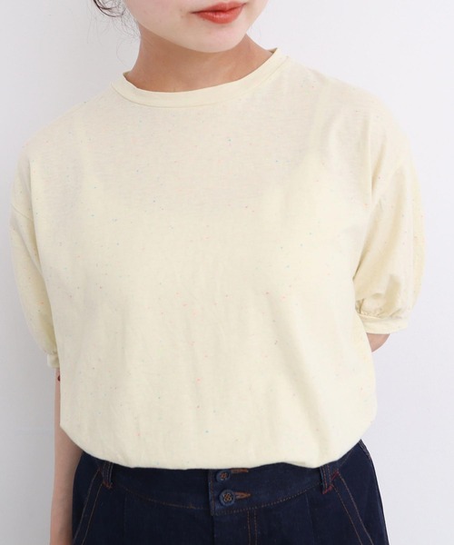 l'atelier du savon(アトリエドサボン)の「カラフルネップ天竺 パフ袖Tシャツ(Tシャツ/カットソー・レディース・イエロー/オフホワイト/ブラック・FREE)」の20枚目の写真