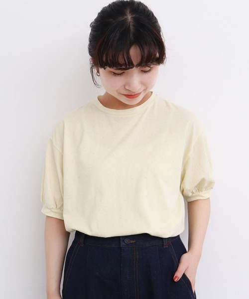 l'atelier du savon(アトリエドサボン)の「カラフルネップ天竺 パフ袖Tシャツ(Tシャツ/カットソー・レディース・イエロー/オフホワイト/ブラック・FREE)」の21枚目の写真