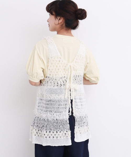 l'atelier du savon(アトリエドサボン)の「カラフルネップ天竺 パフ袖Tシャツ(Tシャツ/カットソー・レディース・イエロー/オフホワイト/ブラック・FREE)」の14枚目の写真