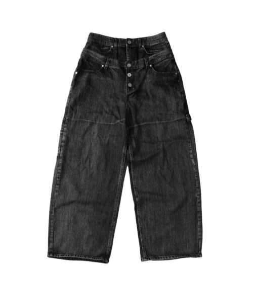 I FEEL LUCKY（アイフィールラッキー）の「【IFEELLUCKY】Big x2 Double carpenter pants / 【アイフィールラッキー】ビック×2ダブルカーペンターパンツ（デニムパンツ・メンズ・チャコール/ブラック・S/M）」の5枚目の写真