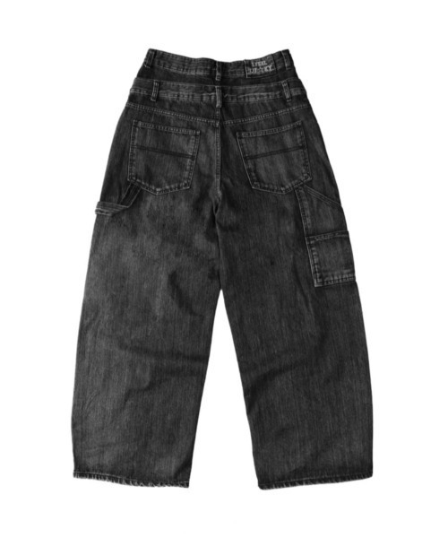 I FEEL LUCKY（アイフィールラッキー）の「【IFEELLUCKY】Big x2 Double carpenter pants / 【アイフィールラッキー】ビック×2ダブルカーペンターパンツ（デニムパンツ・メンズ・チャコール/ブラック・S/M）」の6枚目の写真