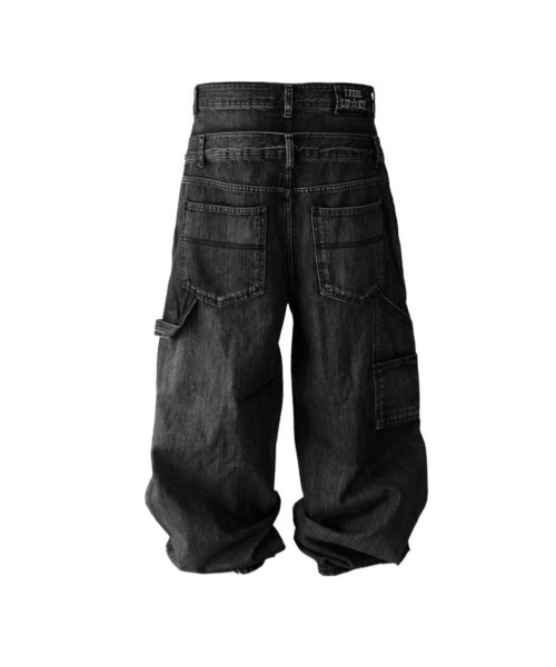 I FEEL LUCKY（アイフィールラッキー）の「【IFEELLUCKY】Big x2 Double carpenter pants / 【アイフィールラッキー】ビック×2ダブルカーペンターパンツ（デニムパンツ・メンズ・チャコール/ブラック・S/M）」の4枚目の写真