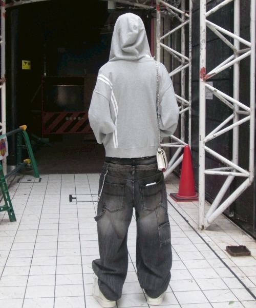 I FEEL LUCKY（アイフィールラッキー）の「【IFEELLUCKY】Big x2 Double carpenter pants / 【アイフィールラッキー】ビック×2ダブルカーペンターパンツ（デニムパンツ・メンズ・チャコール/ブラック・S/M）」の12枚目の写真