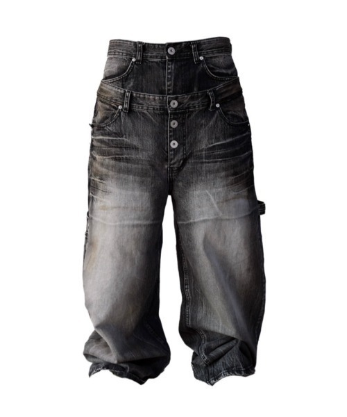 I FEEL LUCKY（アイフィールラッキー）の「【IFEELLUCKY】Big x2 Double carpenter pants / 【アイフィールラッキー】ビック×2ダブルカーペンターパンツ（デニムパンツ・メンズ・チャコール/ブラック・S/M）」の19枚目の写真