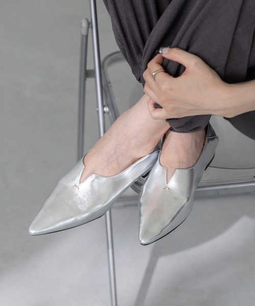 PELLICO グリッターゴールド ポインテッドトゥパンプス ゴールド