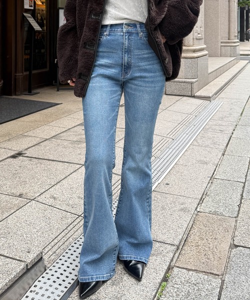 RANAN（ラナン）の「ストレッチフレアデニムパンツ（デニムパンツ・レディース・ブルー/グレー/ブラック・M/L/LL/S）」の9枚目の写真