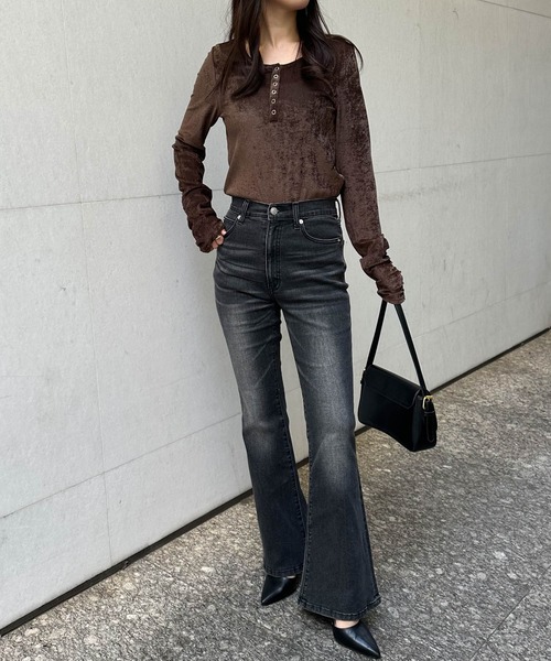 RANAN（ラナン）の「ストレッチフレアデニムパンツ（デニムパンツ・レディース・ブルー/グレー/ブラック・M/L/LL/S）」の20枚目の写真