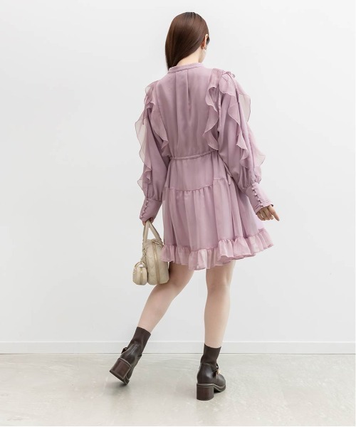 RANDA（ランダ）の「2WAY シフォンフリルワンピース（ワンピース・レディース・アイボリー/グレー/パープル・0/1）」の17枚目の写真