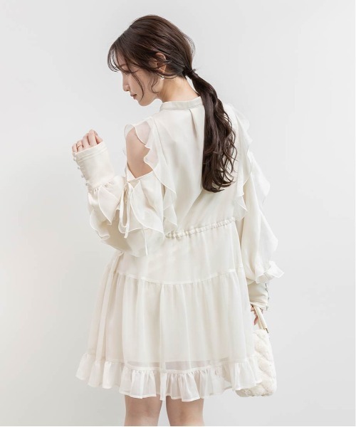 RANDA（ランダ）の「2WAY シフォンフリルワンピース（ワンピース・レディース・アイボリー/グレー/パープル・0/1）」の22枚目の写真