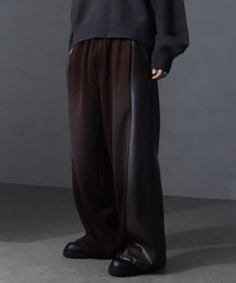 welise（ウェライズ）の「【welise/ウェライズ】PUレザー×スウェット ダブルヴィンテージ加工 リメイクライクワイドパンツ（その他パンツ）」