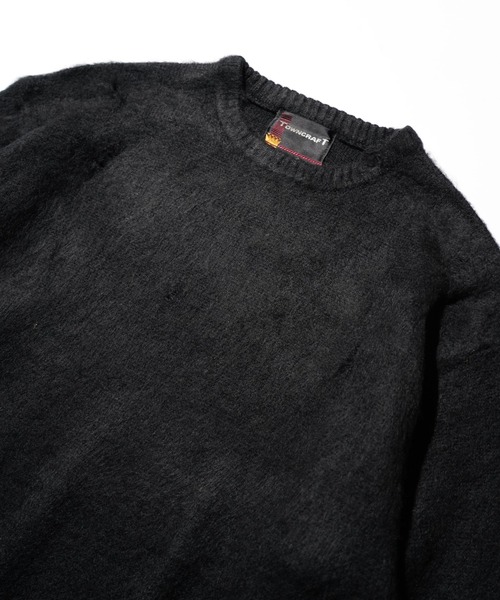 TOWNCRAFT（タウンクラフト）の「TOWNCRAFT / タウンクラフト DAMAGED SOLID SHAGGY CREW SWEATER ダメージ加工 無地 ソリッド シャギー クルーセーター モヘアタッチ（ニット/セーター・メンズ・ブラック×ブラック/マスタード/グリーン/ブラック・X-SMALL/MEDIUM/LARGE）」の16枚目の写真