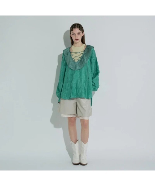 Kinetics(キネティクス)の「ANNA SUI NYC LEATHER HALF PANTS(アナスイ エヌワイシー レザーハーフパンツ)(その他パンツ・レディース・ホワイト/ブラック・ONE SIZE)」の8枚目の写真