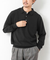 14G成型 ウォッシャブル NSN長袖ポロニット 25AW