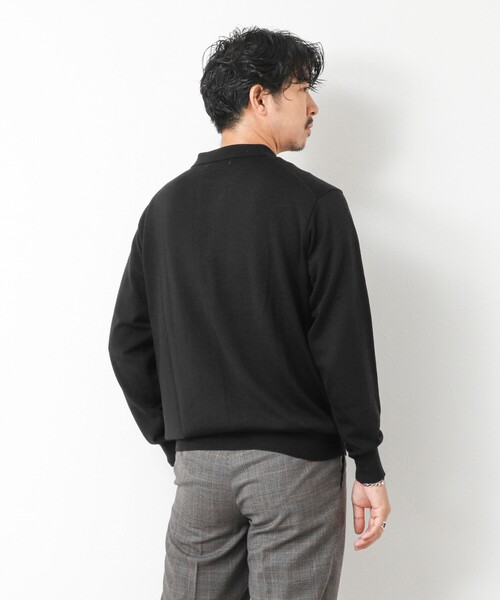 NOLLEY’S（ノーリーズ）の「14G成型 ウォッシャブル NSN長袖ポロニット 25AW（ニット/セーター・メンズ・レンガ/ブラック/グレイッシュベージュ/グレイッシュブルー・S/M/L）」の16枚目の写真
