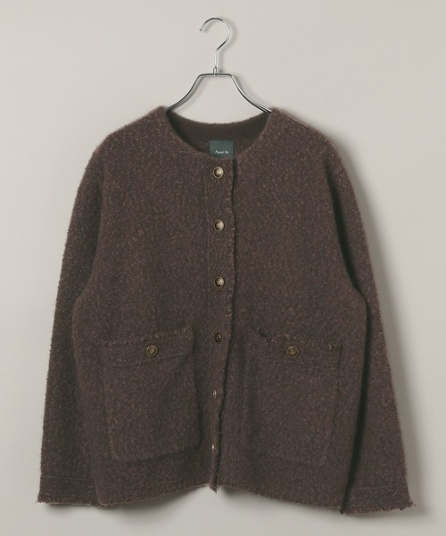 セール】【セットアップ対応】アンゴラウールツイードカーディガン