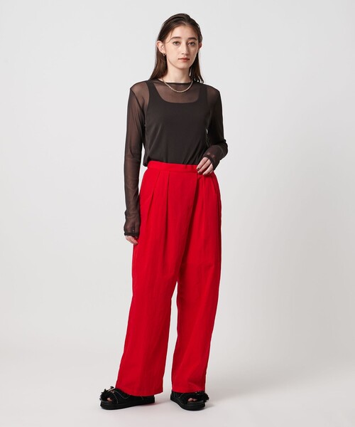 UNITED ARROWS（ユナイテッドアローズ）の「アシンメトリー タック ワイドパンツ はっ水 ウォッシャブル（その他パンツ・レディース・ブラック/レッド/グレー系・40/34/38/36）」の11枚目の写真