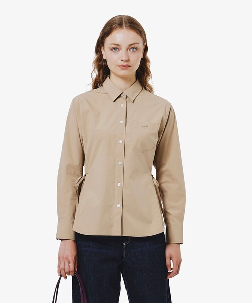 ラコステ（LACOSTE）/リボンディテール ストレッチロングスリーブシャツ セール】リボンディテール ストレッチロングスリーブシャツ（シャツ