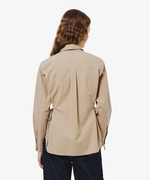 LACOSTE（ラコステ）の「リボンディテール ストレッチロングスリーブシャツ（シャツ/ブラウス・レディース・ネイビー/ベージュ・40/38/36/34）」の5枚目の写真