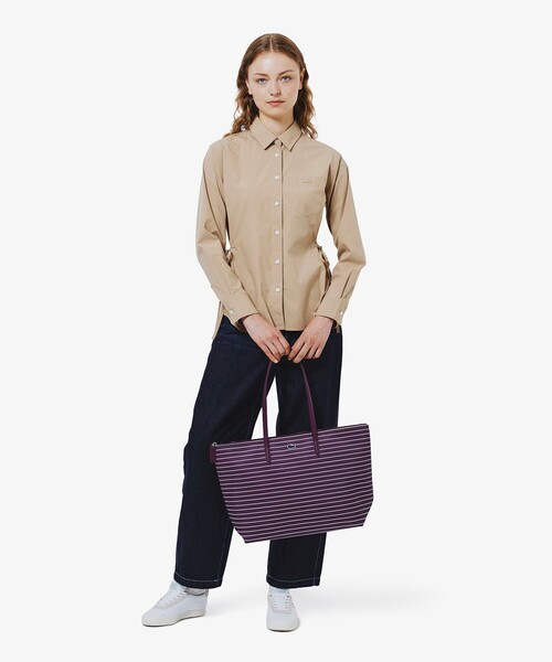 LACOSTE（ラコステ）の「リボンディテール ストレッチロングスリーブシャツ（シャツ/ブラウス・レディース・ネイビー/ベージュ・40/38/36/34）」の9枚目の写真