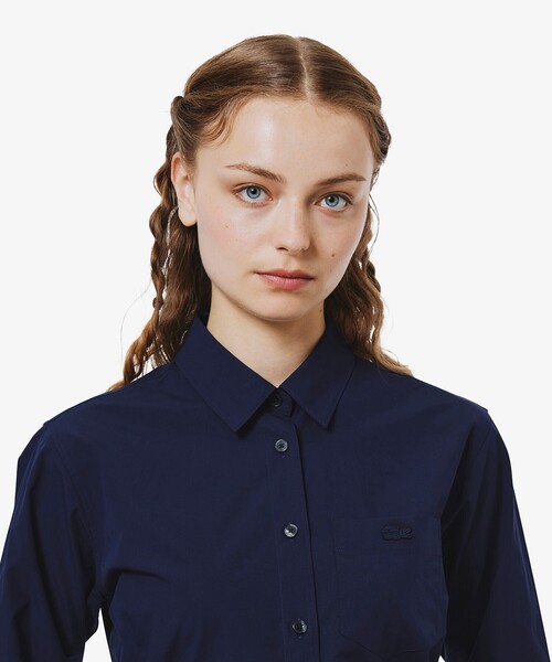 セール】リボンディテール ストレッチロングスリーブシャツ（シャツ