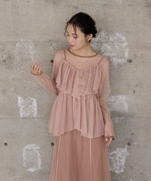 forksy.】【オケージョン対応】ティアードフリルワンピース