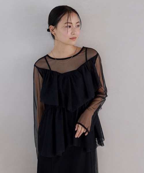 forksy.】【オケージョン対応】ティアードフリルワンピース&キャミ