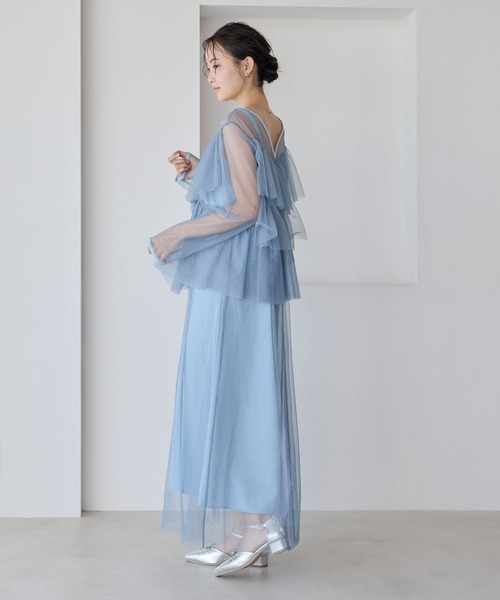 セール】【forksy.】【オケージョン対応】ティアードフリルワンピース