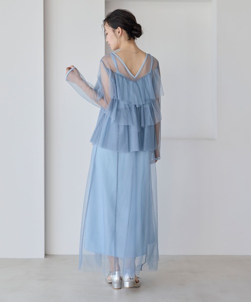 セール】【forksy.】【オケージョン対応】ティアードフリルワンピース