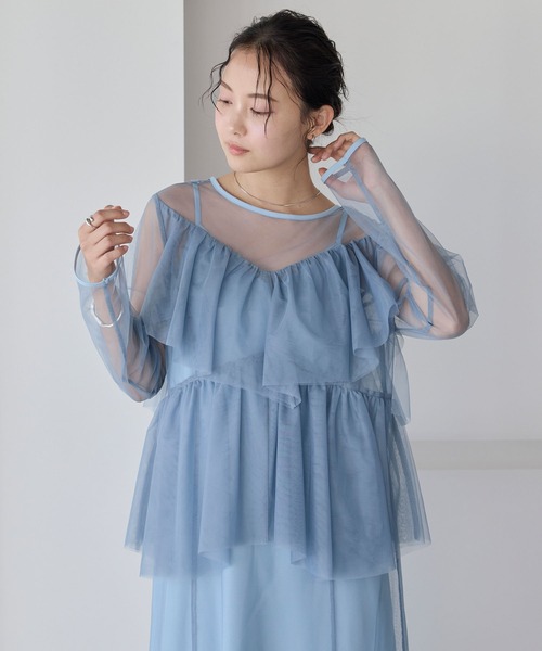 forksy.】【オケージョン対応】ティアードフリルワンピース&キャミ