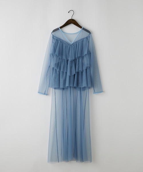 forksy.】【オケージョン対応】ティアードフリルワンピース&キャミ