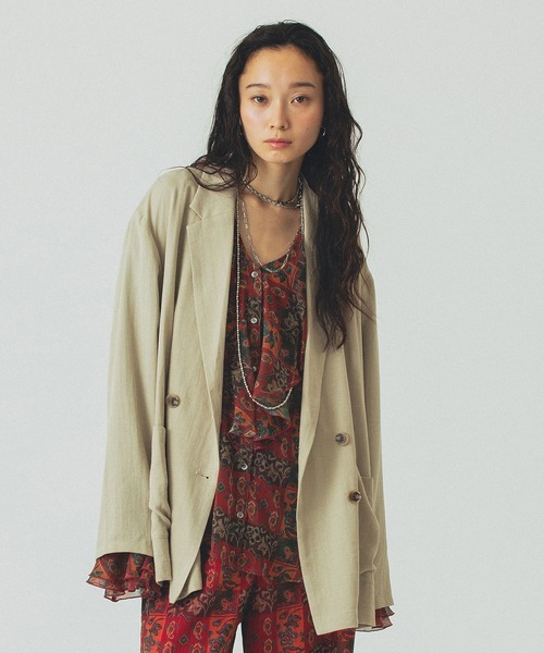 ROSE BUD（ローズバッド）の「TAILOR JACKET（テーラードジャケット・レディース・ベージュ/ブラック・M/S）」の17枚目の写真
