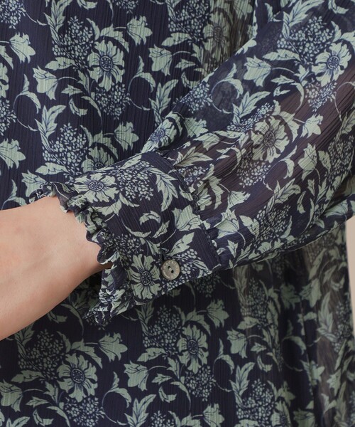 MACKINTOSH LONDON（マッキントッシュ ロンドン）の「【BIBURY FLOWER】バイカラーバイブリークレープワンピース（ワンピース・レディース・ネイビー/ブラウン系その他5・40/38）」の9枚目の写真