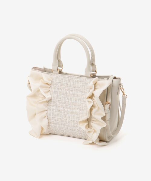 MAJESTIC LEGON（マジェスティックレゴン）の「ツイードフリルショルダーバッグ（ショルダーバッグ・レディース・ピンク/ライトグレー/アイボリー/ブラック・FREE）」の20枚目の写真