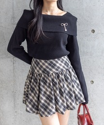 タグ付き❕ANDWANG アンドオフショルダービジュートップス カットソー オフショルダー」に該当するトップス（ビジュー）ファッション