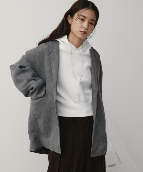 Aunt Marie's（アントマリーズ）の「クロップドフーディプルオーバー/パーカー（スウェット・レディース・ブラック/グレー/ホワイト・FREE）」の6枚目の写真