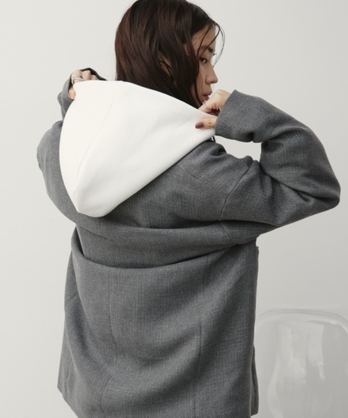 Aunt Marie's（アントマリーズ）の「クロップドフーディプルオーバー/パーカー（スウェット・レディース・ブラック/グレー/ホワイト・FREE）」の9枚目の写真